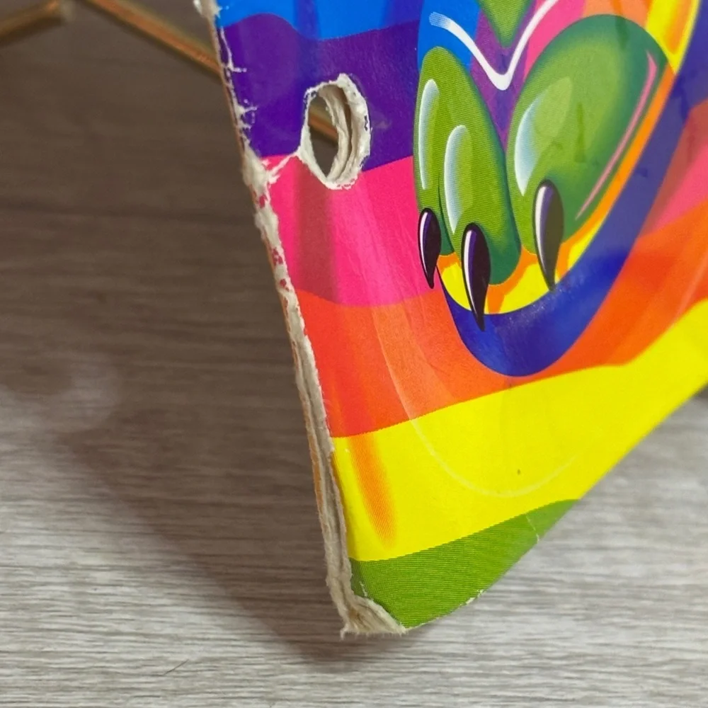 Vintage Lisa Frank Vibrant Turtle and Parrot
